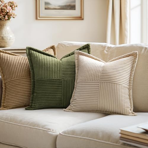 Decorative Euro Sham Throw Pillow Covers for 22x22 Inch Beige 2 Pack (Beige / 22" x 22" (Pack of 2))