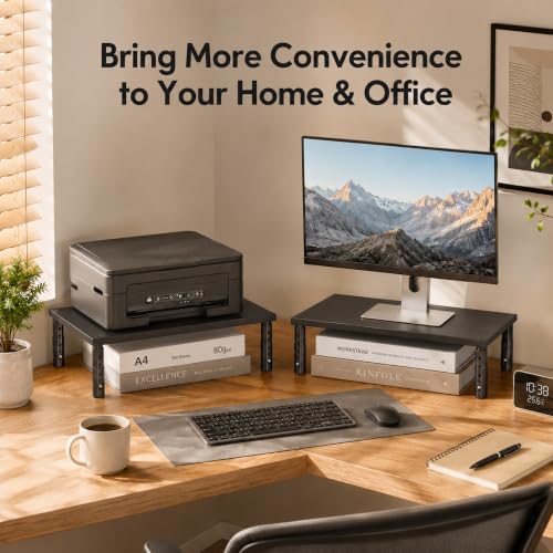 Adjustable Monitor Stand Riser for Desk (Black / 1-tier)