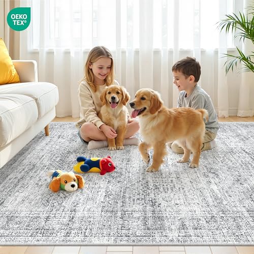 8x10 Area Rugs for Living Room (Grey/Ivory / 8' x 10' (Rectangular))