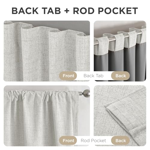 Linen Blackout Curtains for Bedroom (White / 70"W x 108"L (Pack of 1))