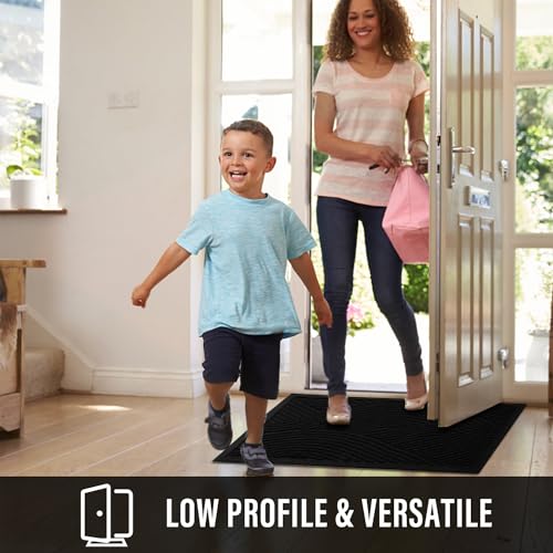 Sturdy Front Door Mat (Black / 2' x 6' (Rectangular))