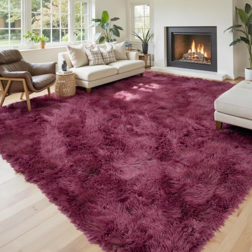 Area Rugs 9x12 Living Room (Burgundy / 9' x 12' (Rectangular))