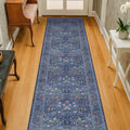 Dark Blue Washable 2x8 Runner Rugs Non Slip for Hallway (Dark Blue / 2' x 8' (Runner))