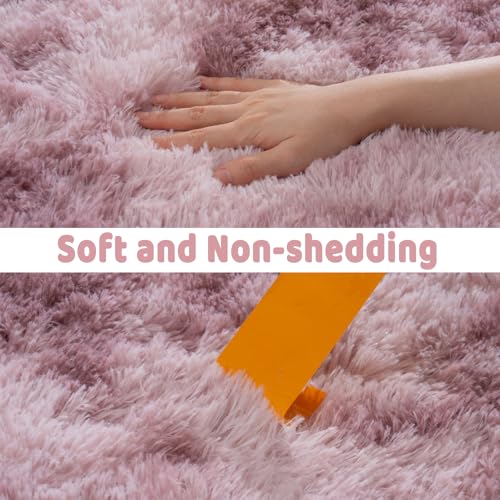 Soft Runner Rugs for Bedroom Hallways (2' x 4' (1 pc) / Tie-dyed Grey Purple)