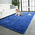 Super Soft Shaggy Rugs Fluffy Carpets 8x10 Feet (8' x 10' (Rectangular) / Indigo)