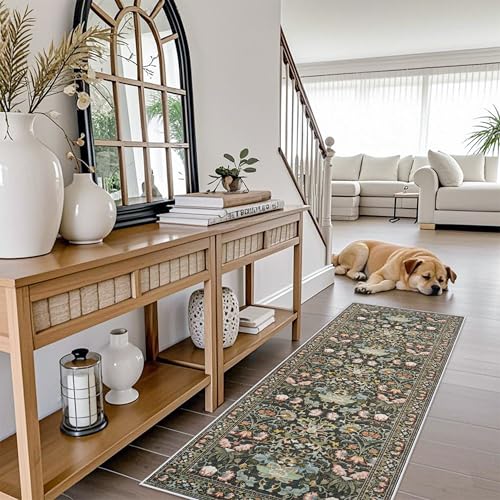 2x6 Washable Hallway Runner Rug (2' x 6' (Rectangular) / Green)