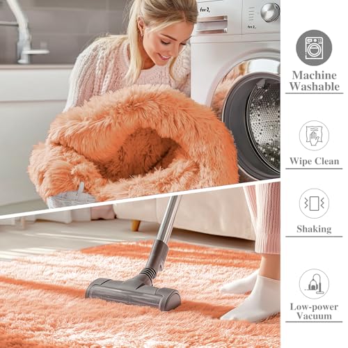 Area Rugs for Living Room Bedroom (4x5.9 Ft / Muted Orange)