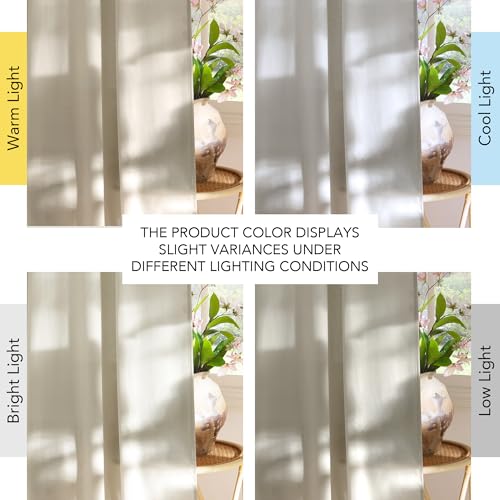 Bone White Linen Curtains for Kitchen (Bone White / 55"W x 84"L (Pack of 2))
