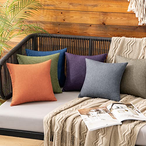 Decorative Outdoor Pillow Covers Waterproof 12x12 Dark Grey (12" x 12" (Pack of 2) / Dark Grey)