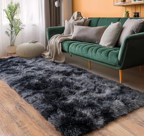 Fluffy Runner Rugs for Bedroom 2x6 (Dark Grey / 2' x 6' (Rectangular))
