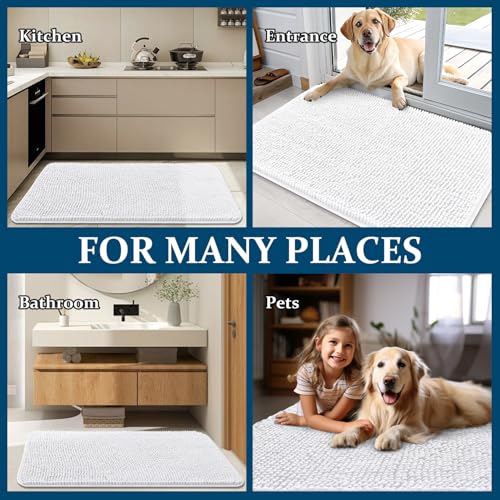 Dog Door Mat for Muddy Paws 54x32 (White / 54" X 32")