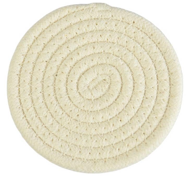 8 Pcs Drink Coasters with Holder (Off White / 8 Pcs)