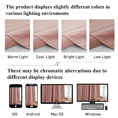 Super Soft Dusty Pink Velvet Curtains 90 inches (Pink Series - Dusty Pink / 52"W x 90"L (Pack of 2))