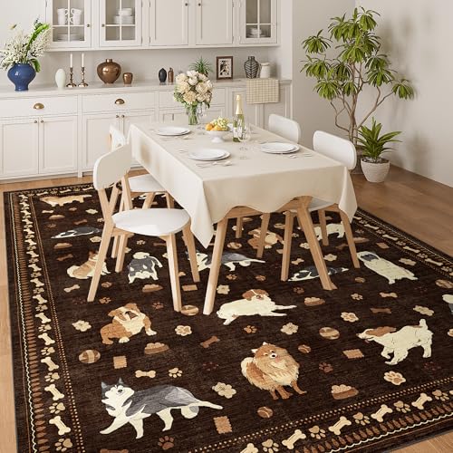 8x10 Area Rug (Brown (Dog) / 8' x 10' (Rectangular))