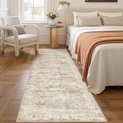 2'6 x 8' Runner Rug Non Slip (Brown/Ivory / 2'6" x 8' (Runner))