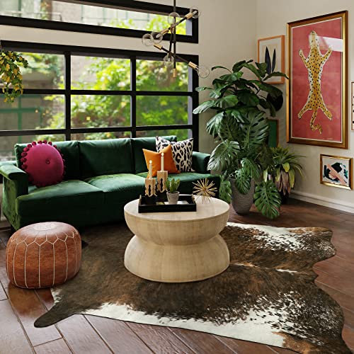 Faux Cowhide Rug (4'7" X 5'2" (Irregular) / Saddle Brown)