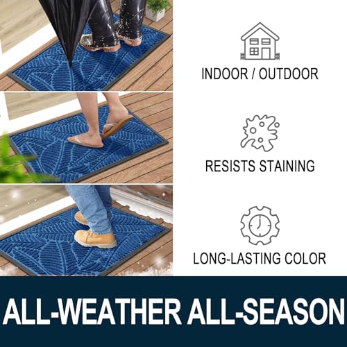 Waterproof Front Doormat (Light Blue / 29.5" X 17")