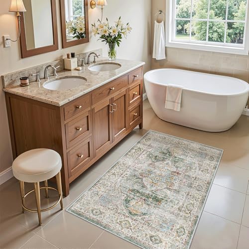Washable Area Rug 2x3 Small Entryway Rugs Non (Green / 2' x 3' (Rectangular))