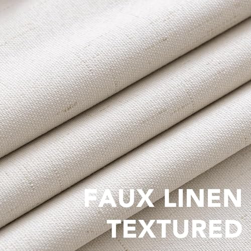 100% Blackout Linen Curtains 102" L 2 Panels Ivory (Ivory / 52"W x 102"L (Pack of 2))