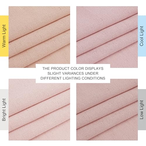 Linen Light Pink Sheer Curtains for Girls Room (Light Pink / 55"W x 84"L (Pack of 2))