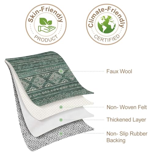 7x9 Area Rugs Living Room (Dark Green / 7' X 9' (Rectangular))