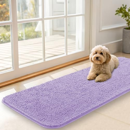 Dog Door Mat for Muddy Paws 47x17 (Lavender / 47" X 17")
