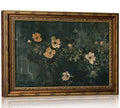 Vintage Gold Framed Wall art Dark Green Floral Canvas Wall Decor Moody Cottagecore Camellia Flower Botanical Artwork picture for Bedroom Living Dining room Decor 16X24in (Camellia / 24"L x 16"W)