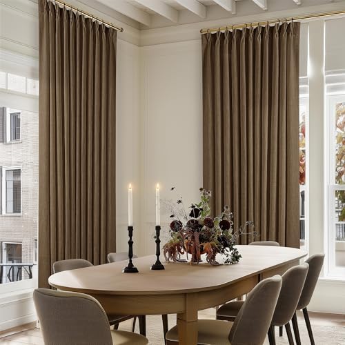 Extra Wide 96 Inch Long Pleated Curtains 70 Inch Wide Dutch Cocoa (Dutch Cocoa / 70"W x 96"L (Pack of 1))