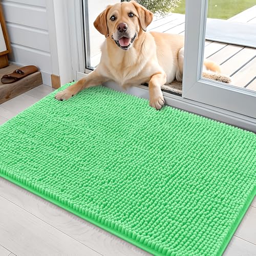 Dog Door Mat for Muddy Paws 36x24 (Mint Green / 36" X 24")