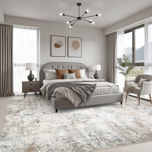 9x12 Area Rug Living Room Rug (Brown Grey / 9' x 12' (Rectangular))