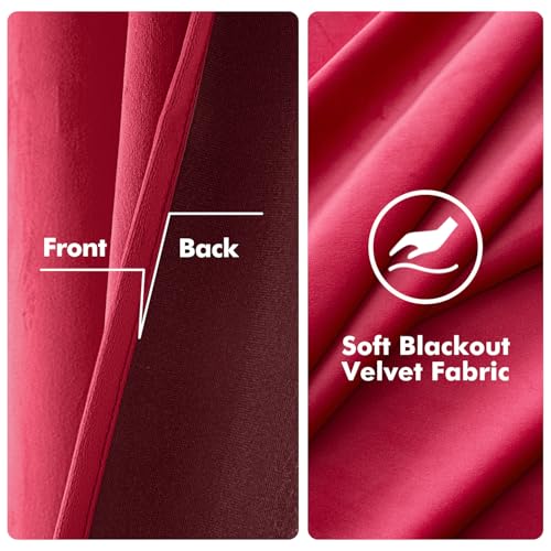 Velvet Curtains Berry 52 x 84 Inch Length Set of 2 (Berry / 52"W x 84"L (Pack of 2))