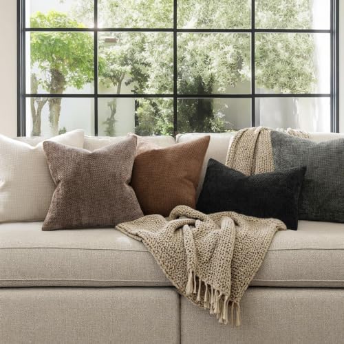 Dercorative Lumbar Throw Pillow Covers 12x20 in Golden Brown 2 Pack (20" x 12" (Pack of 2) / Golden Brown)