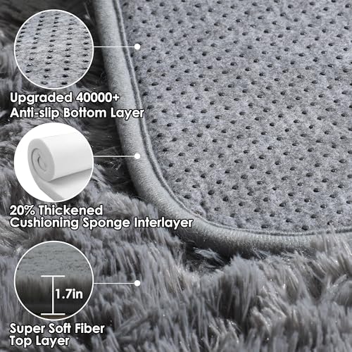 Grey Area Rugs for Living Room (Grey / 5' x 8' (Rectangular))