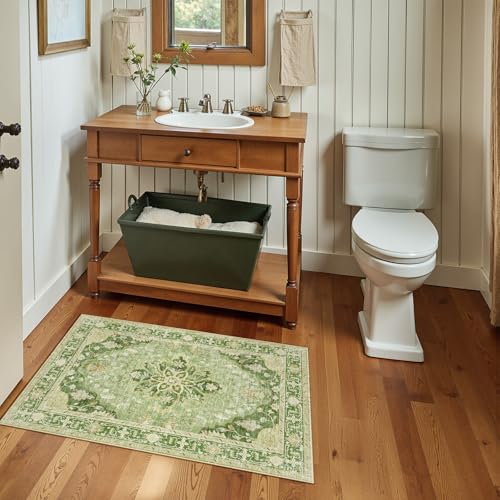 Washable Area Rug (Green/Yellow / 2' x 3' (Rectangular))