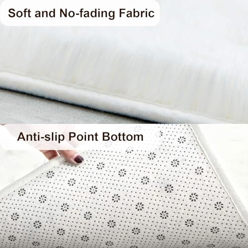 Super Soft Shaggy Rugs Fluffy Carpets 9x11 Feet (9' x 11' (Rectangular) / Cream White)