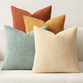 Soft Corduroy Decorative Throw Pillow Covers Teal (16" x 16" (Pack of 4) / Teal-rust)