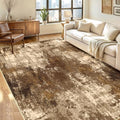 Washable 6'x9' Abstract Area Rug for Living Room Brown Tan (Brown/Tan / 6' x 9' (Rectangular))
