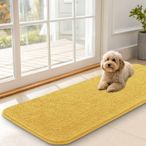Dog Door Mat for Muddy Paws 47x17 (Yellow / 47" X 17")