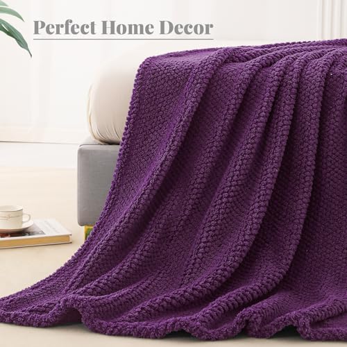 Soft Fleece Twin Size Bed Blanket (Purple / Twin(60x80 In))