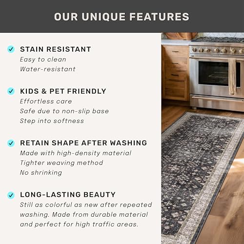 Black Boho Rug for Living Room 9x12 (9' x 12' (Rectangular) / Ashen / Multi)
