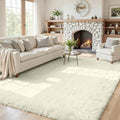 5x8 Fluffy Shag Area Rugs for Living Room Bedroom (Cream White / 5' x 8' (Rectangular))