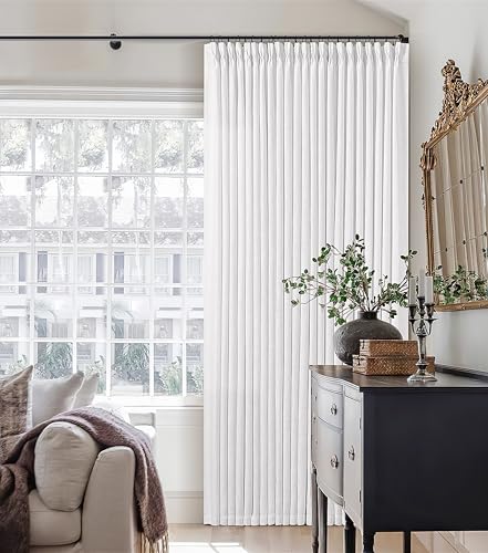 Snow White Pinch Pleat Semi Sheer Linen Curtains W70xL102 1 Panel (Snow White / 70"W x 102"L (Pack of 1))