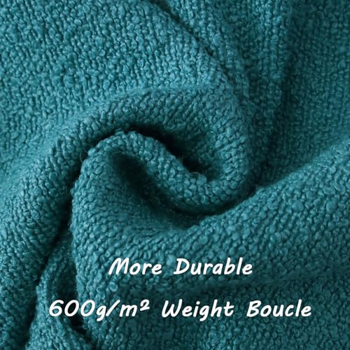 Pack of 2 Boucle Textured Throw Pillow Covers 16x16 Inch (Teal Blue / 16" x 16" (Pack of 2))