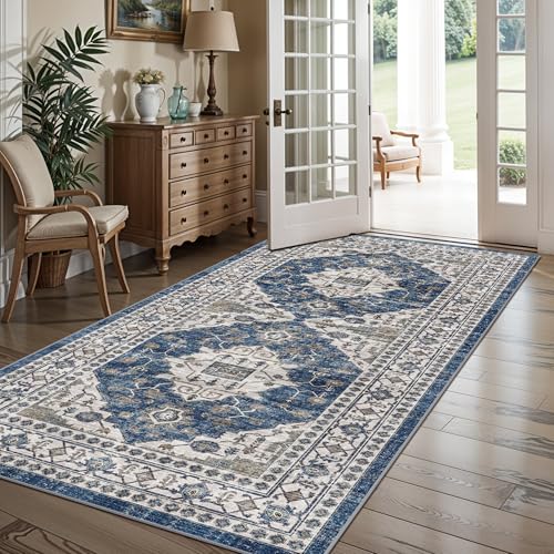 Washable 4x8 Hallway Runner Rug (4' x 8' (Rectangular) / Blue)
