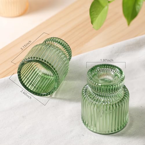 6 Pcs Green Candlestick Holders (Green / 6Pcs)