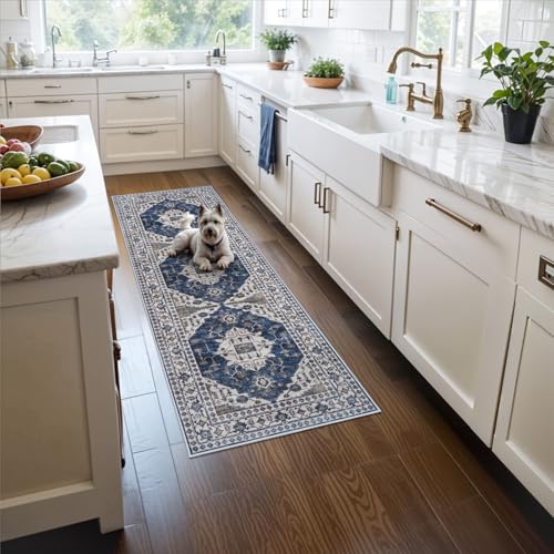 2x5 Washable Hallway Runner Rug (2' x 5' (Rectangular) / Blue)