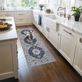 2x5 Washable Hallway Runner Rug (2' x 5' (Rectangular) / Blue)