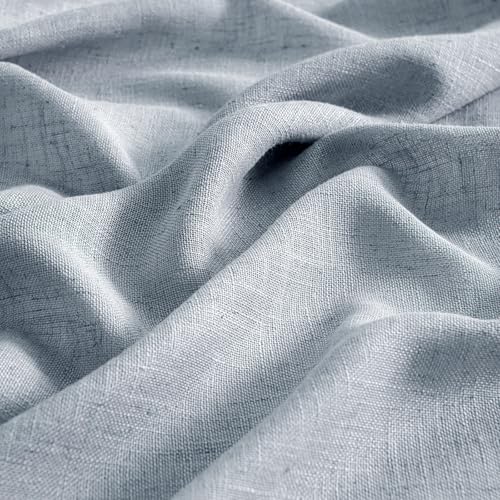 Chambray Blue Linen Curtains 52x84 Inch Long for Bedroom Living Room (Chambray Blue / 52"W x 84"L (Pack of 2))