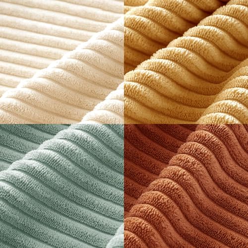 Soft Corduroy Decorative Throw Pillow Covers Teal (16" x 16" (Pack of 4) / Teal-rust)