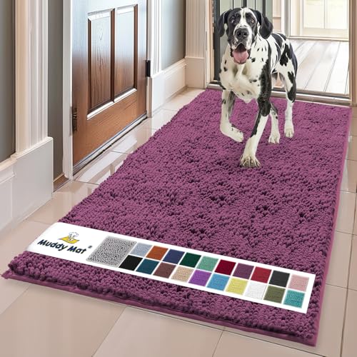 Super Water Absorbent Door Mat Indoor (Dark Purple / 36" x 60")